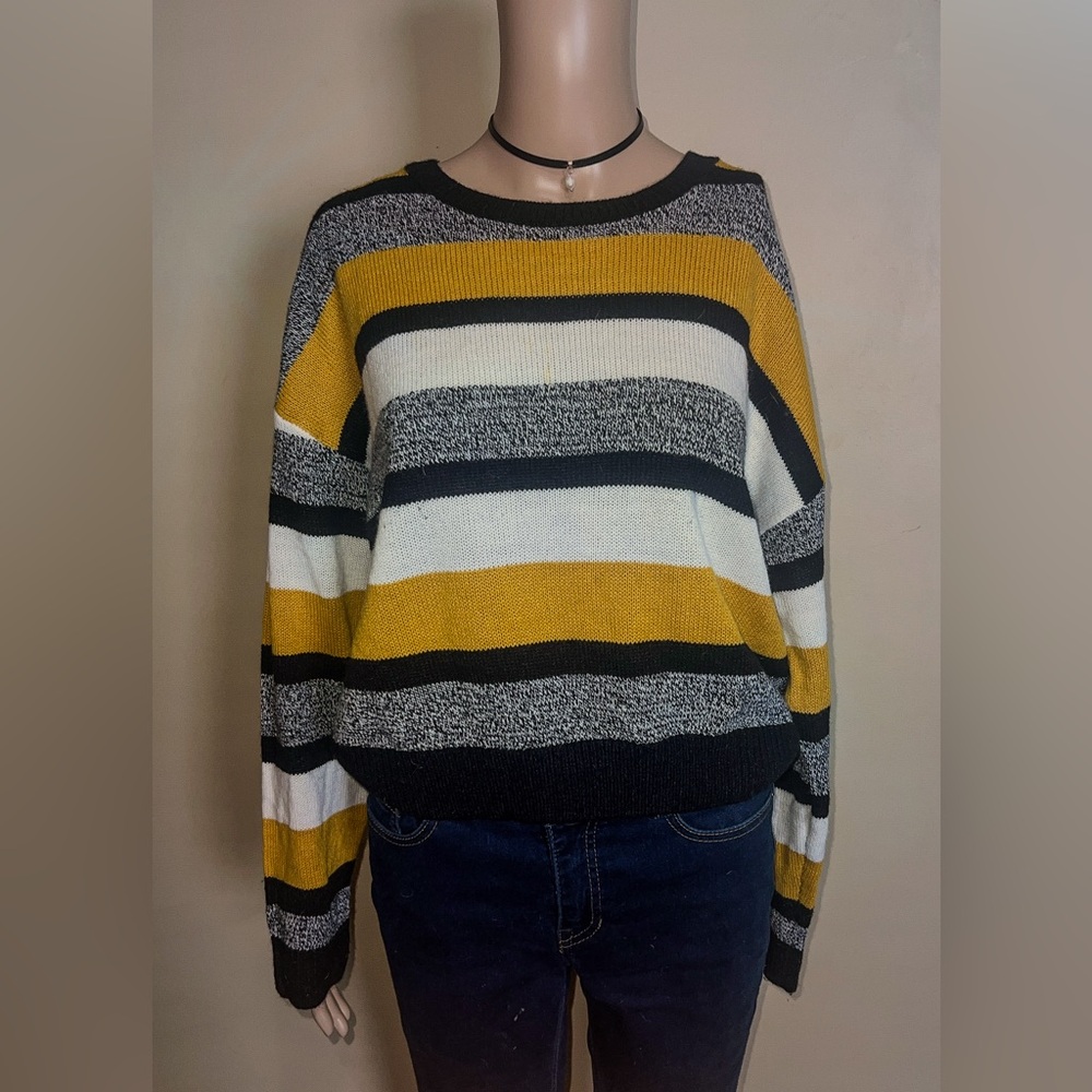 Striped yellow knit sweater